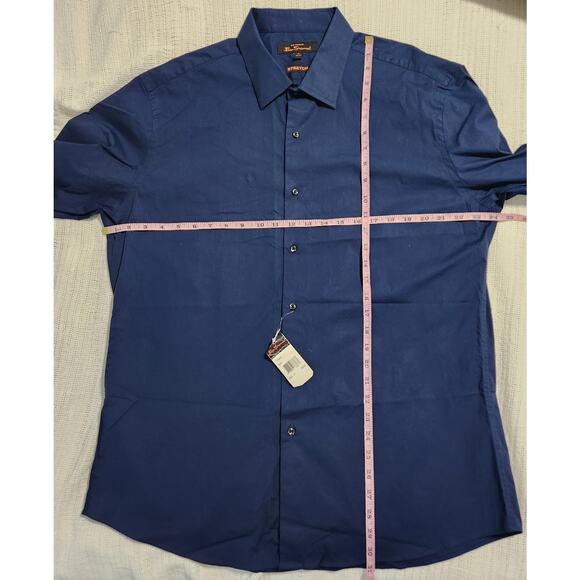 Ben Sherman Men's Navy Stretch Shirt Sz 17 32/33 NWT Button Down - Picture 4 of 9